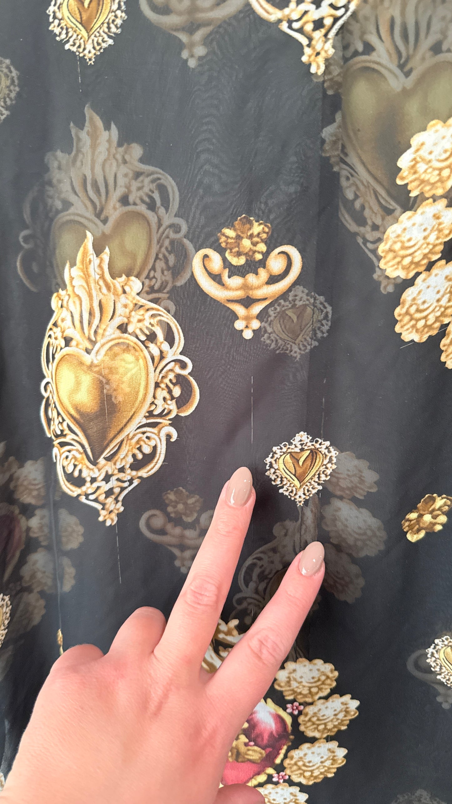 Merric Size 10 Sacred Heart Print Sheer Top