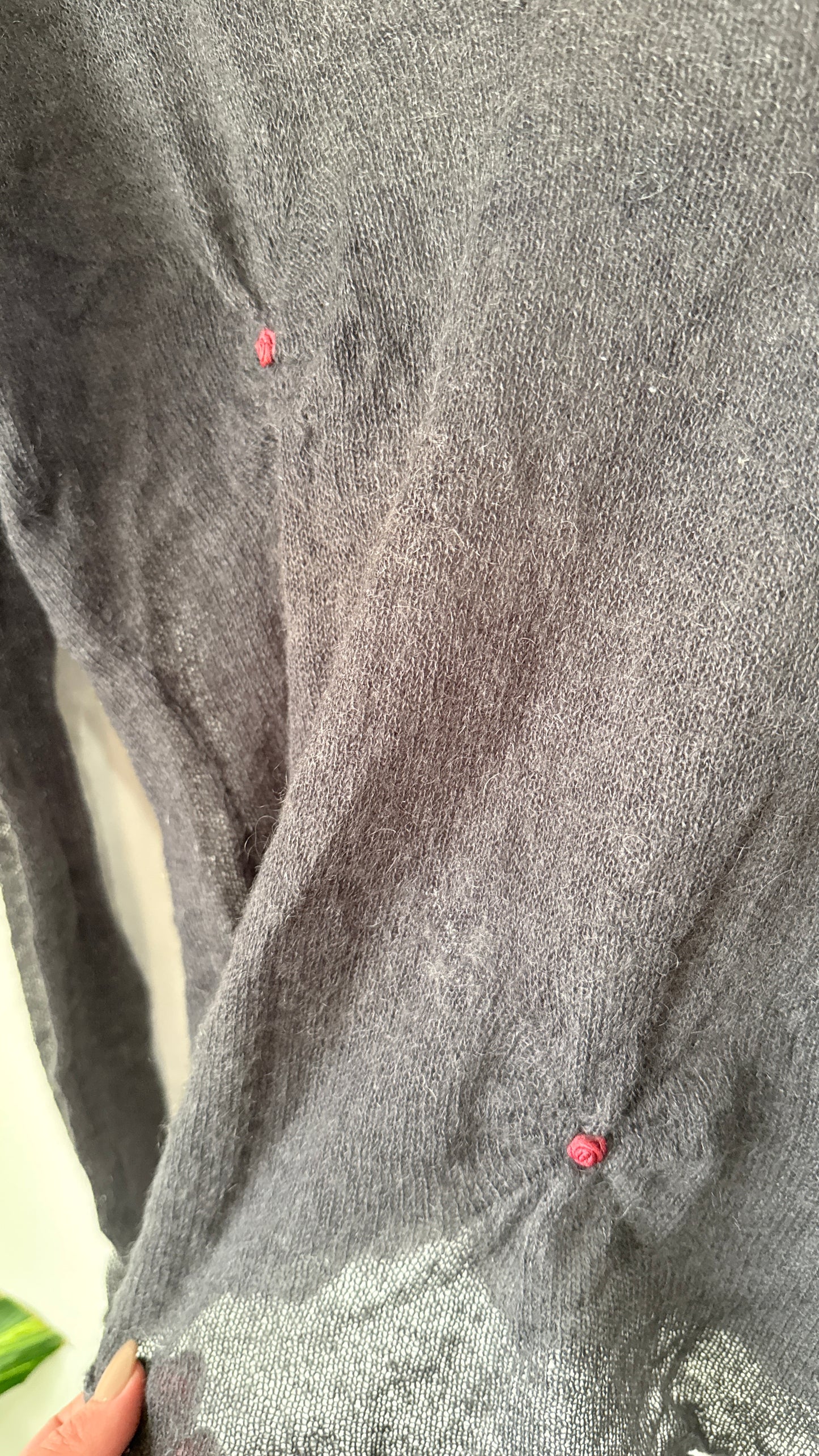 Studio Works Size M Sheer Knit V Neck Top