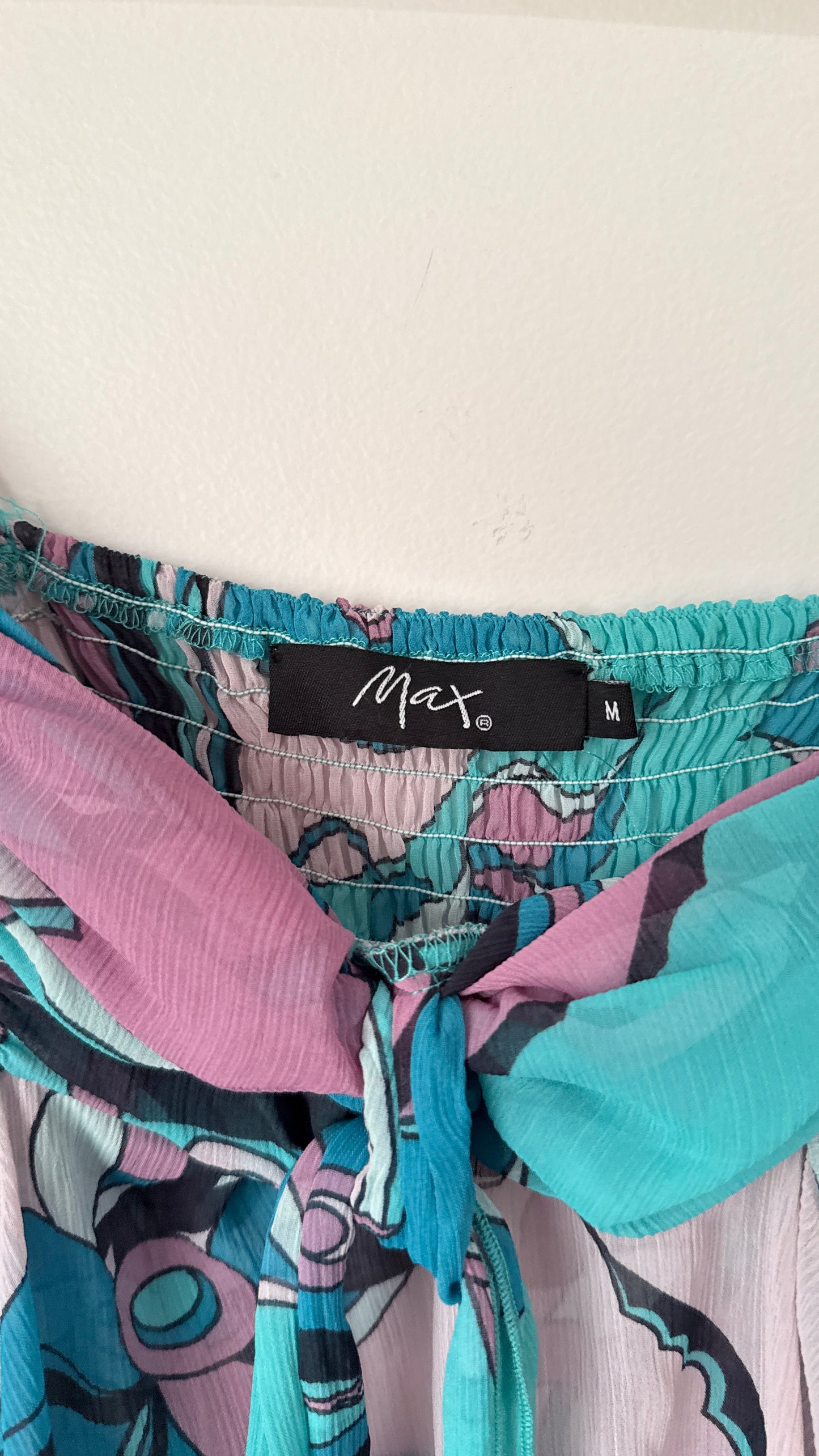 Max Size M Abstract Print Tie Front Cami Top