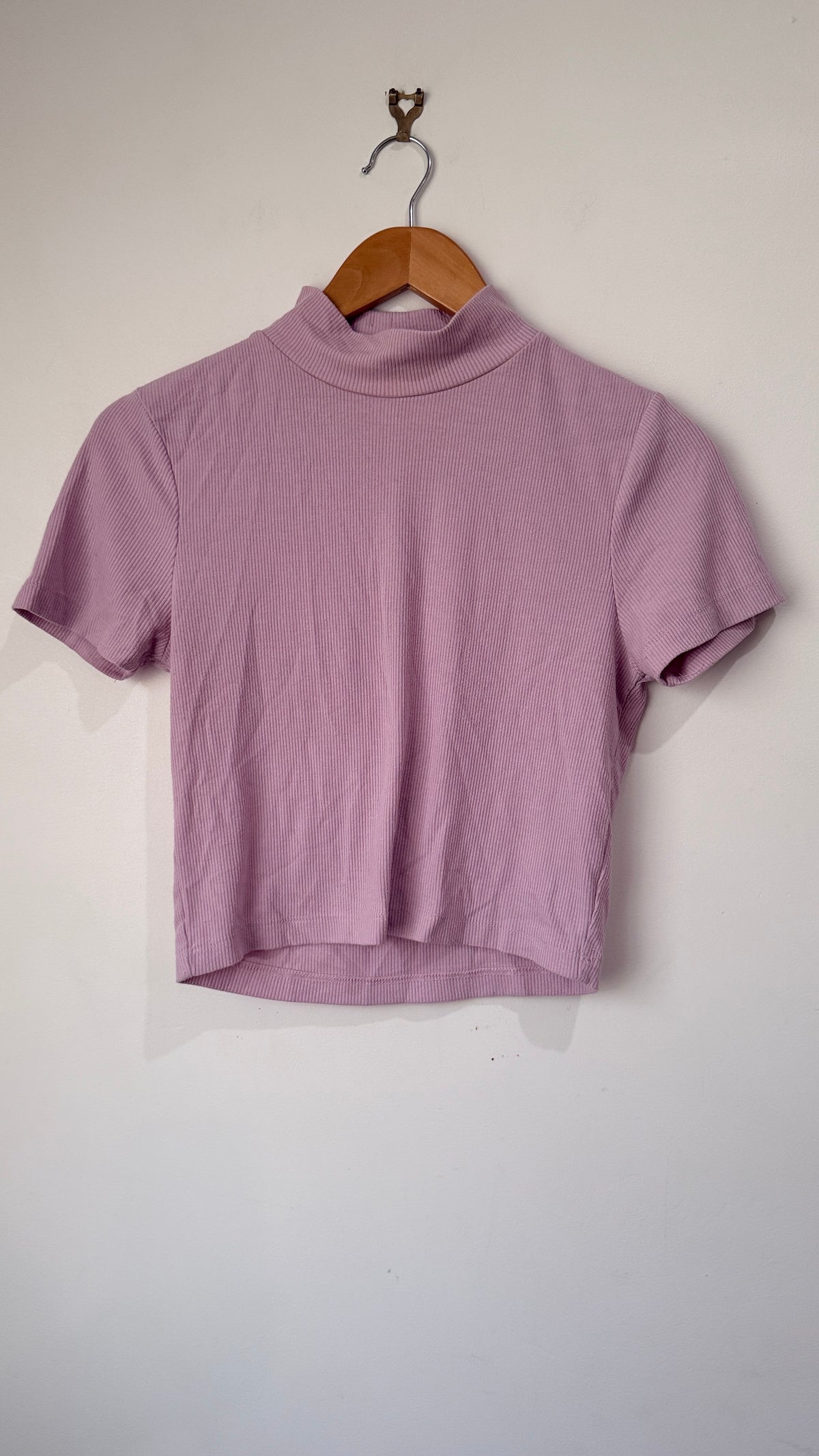 Glassons Size M Ribbed Mock Neck Crop Top