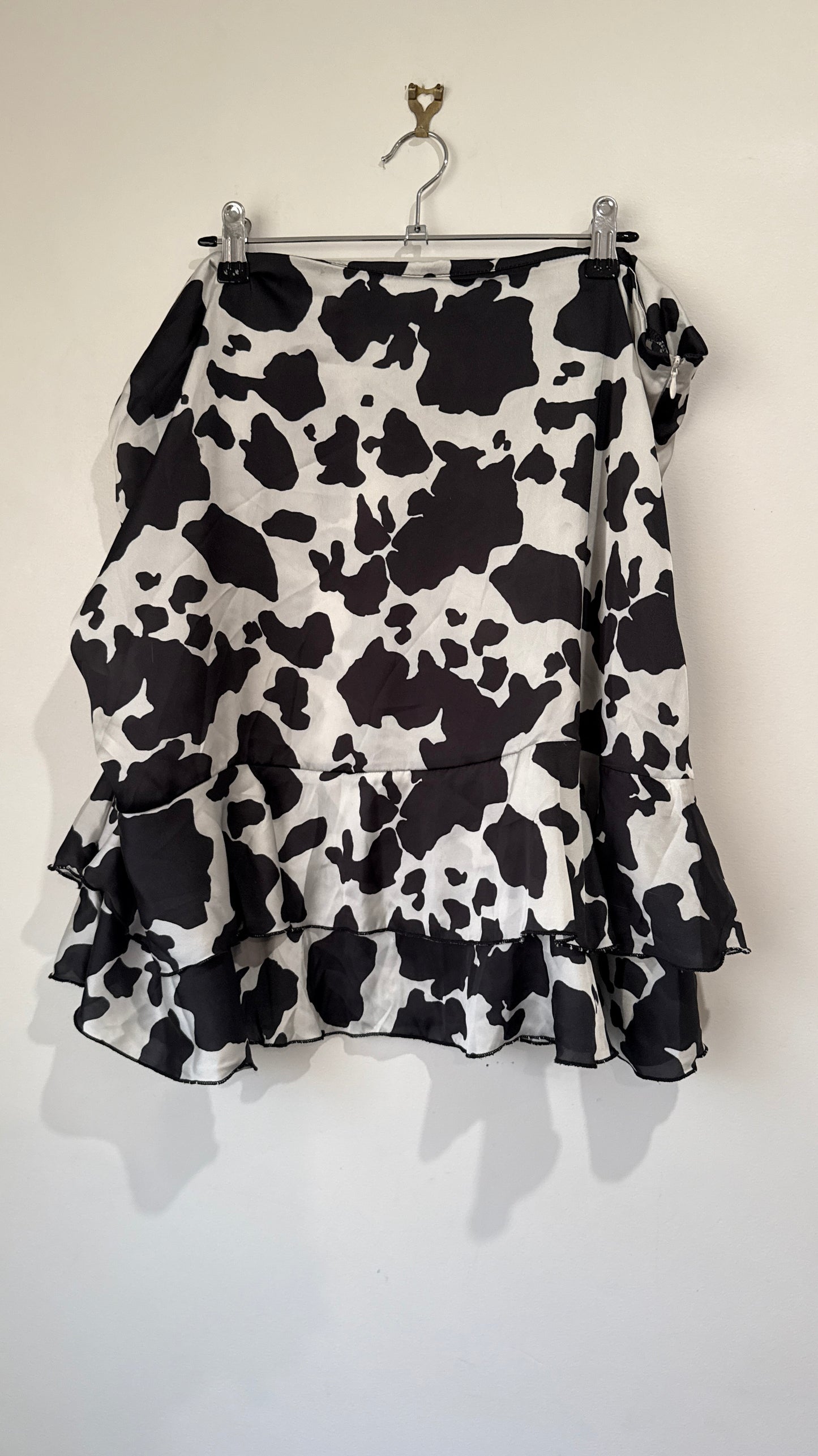 Flounce Cow Print Mini Skirt Size 24