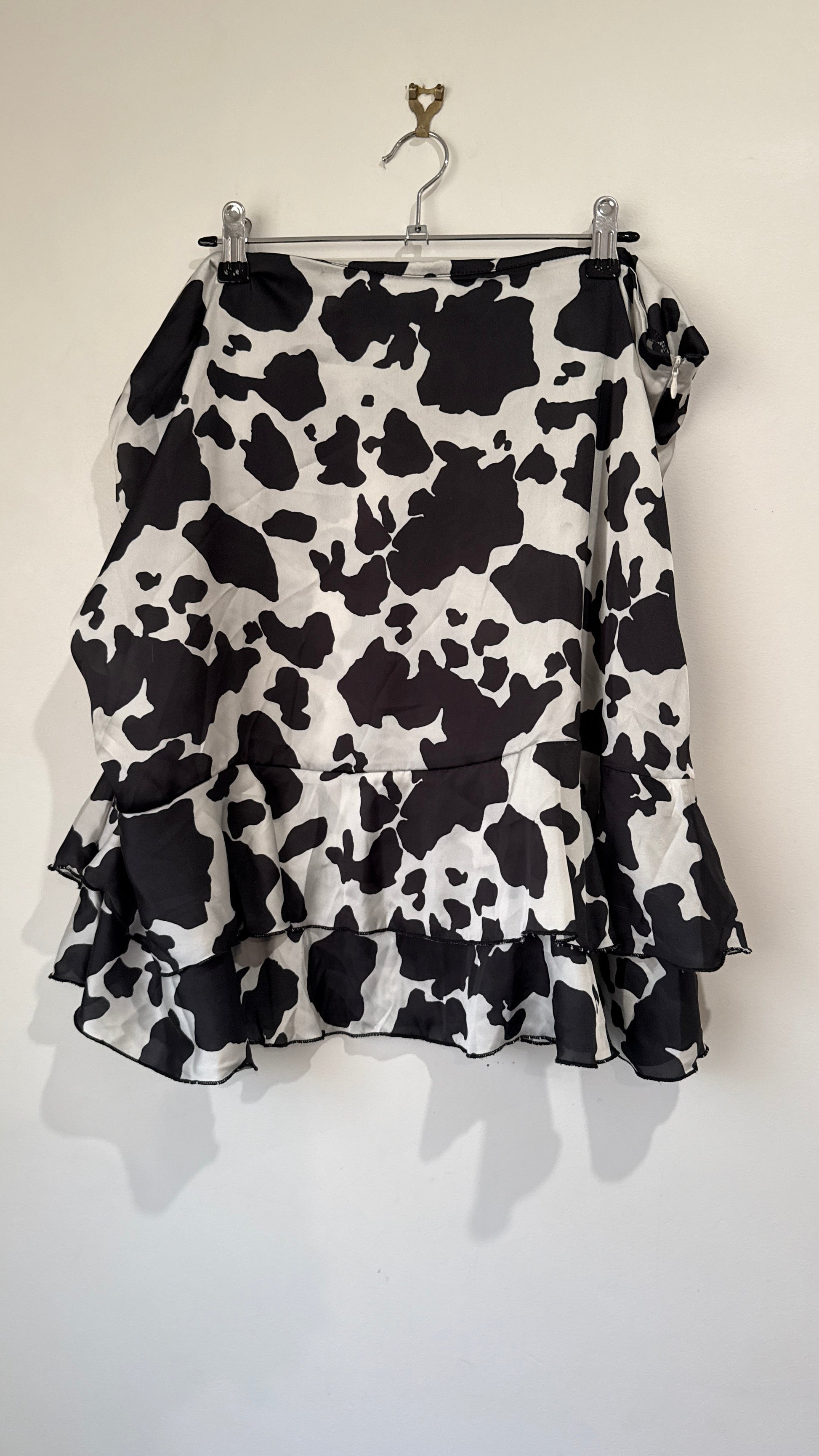 Flounce Cow Print Mini Skirt Size 24
