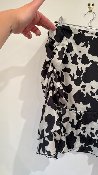 Flounce Cow Print Mini Skirt Size 24