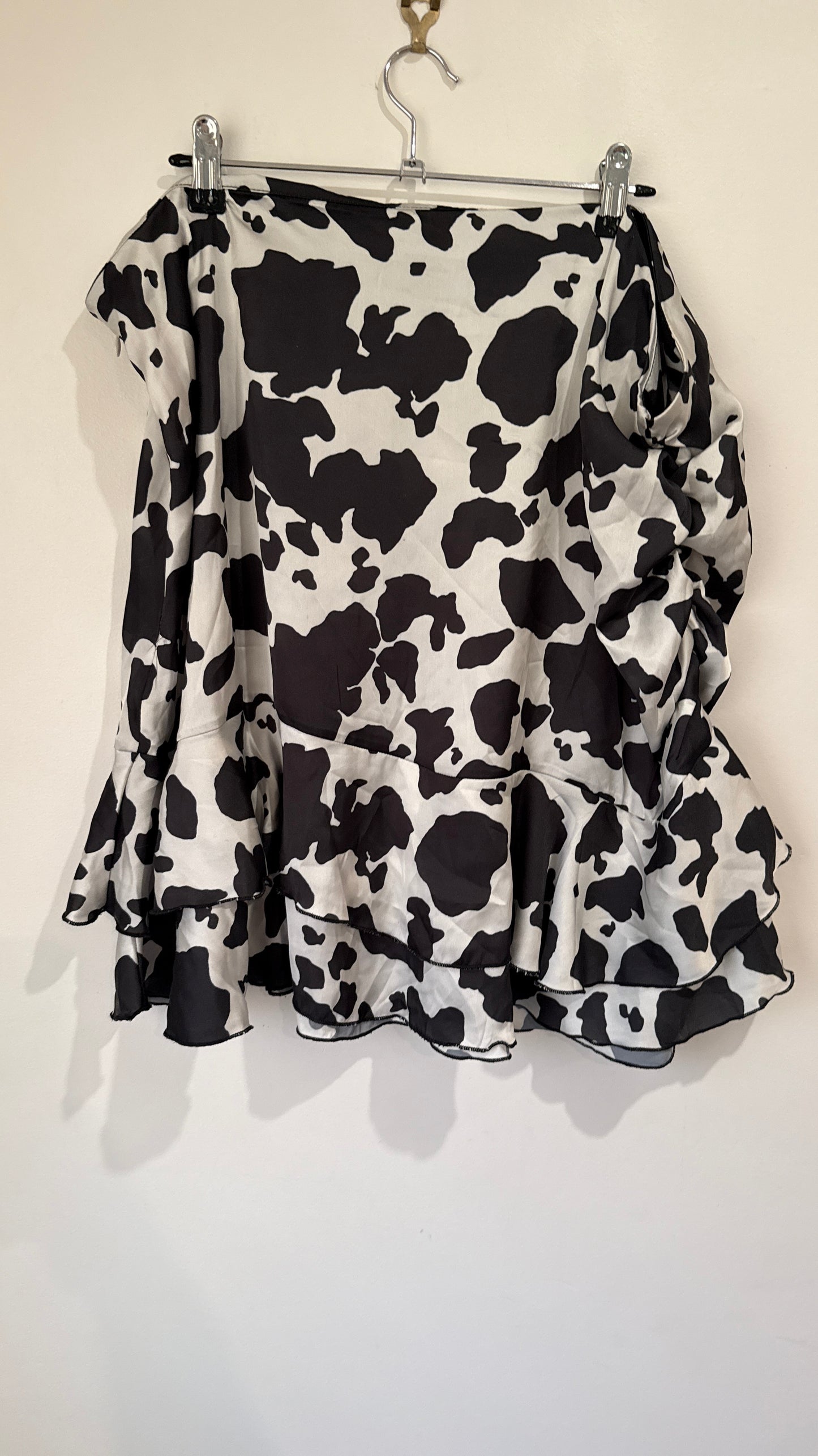 Flounce Cow Print Mini Skirt Size 24