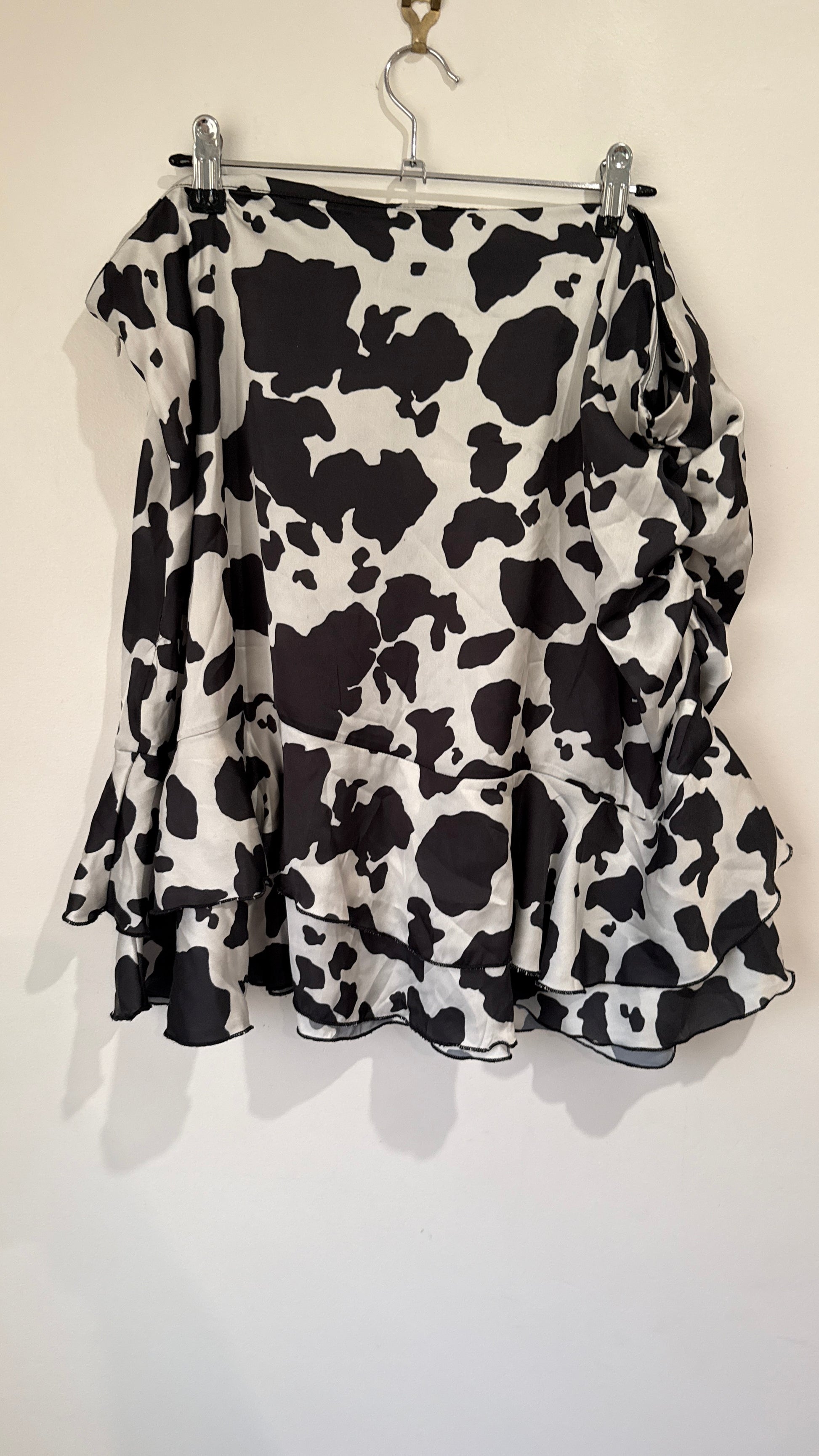 Flounce Cow Print Mini Skirt Size 24