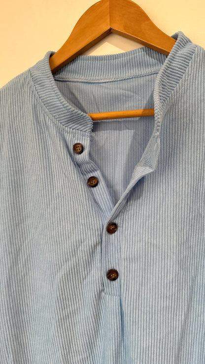 Brand Unknown Size 2XL | U/Arm to U/Arm 63cm Pinstripe Henley Top