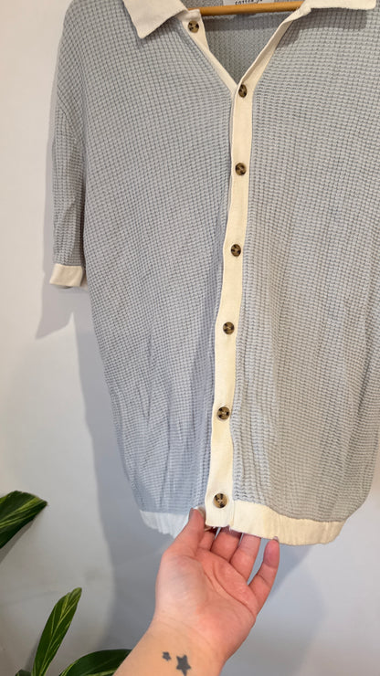 Cotton On Size L Waffle Knit Polo Shirt