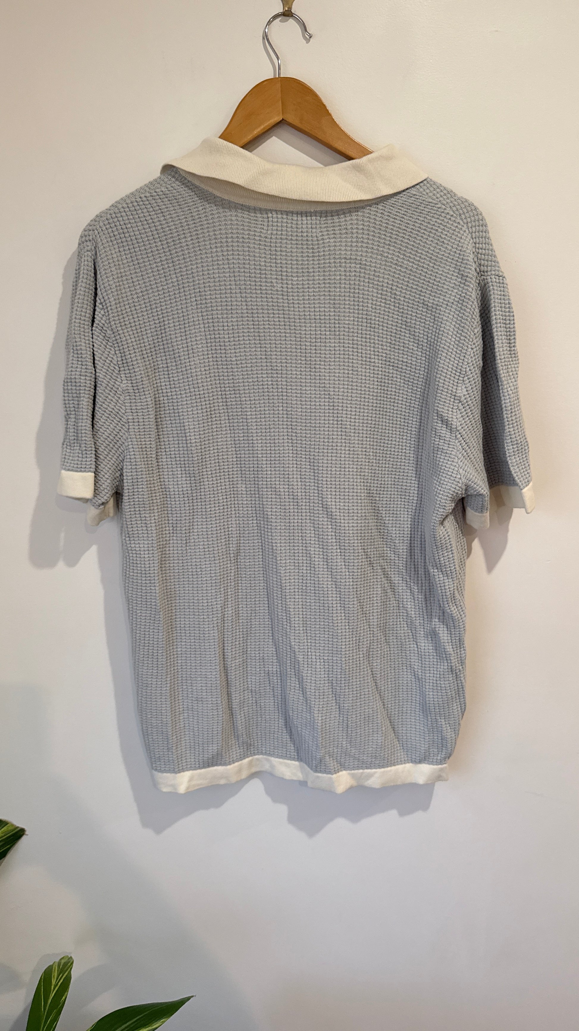 Cotton On Size L Waffle Knit Polo Shirt