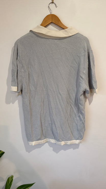 Cotton On Size L Waffle Knit Polo Shirt