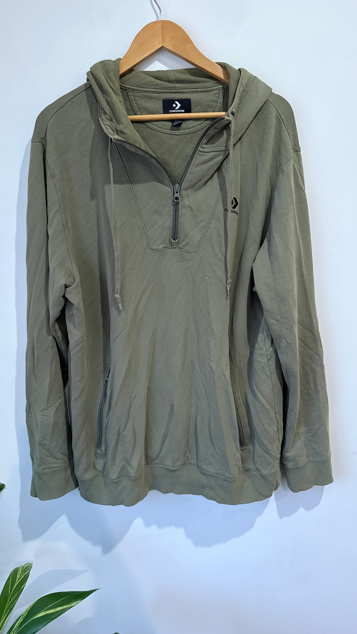 Converse Olive Half Zip Hoodie