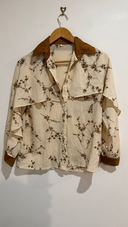 Brand Unknown Size M | U/Arm to U/Arm 47cm  Cherry Blossom Print Blouse