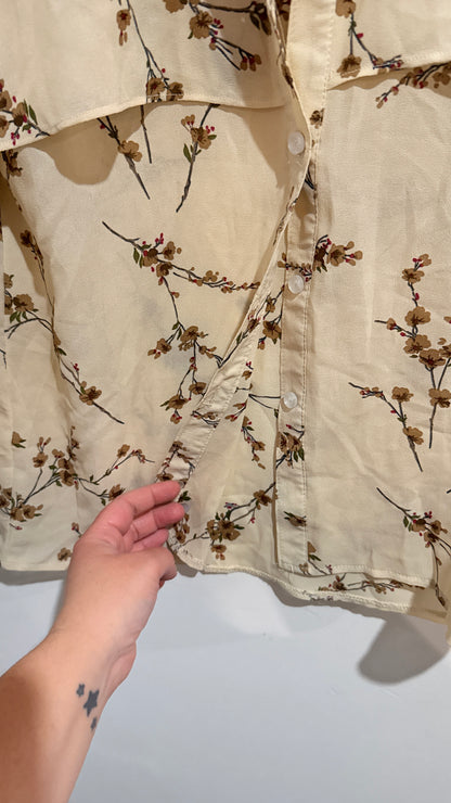Brand Unknown Size M | U/Arm to U/Arm 47cm  Cherry Blossom Print Blouse