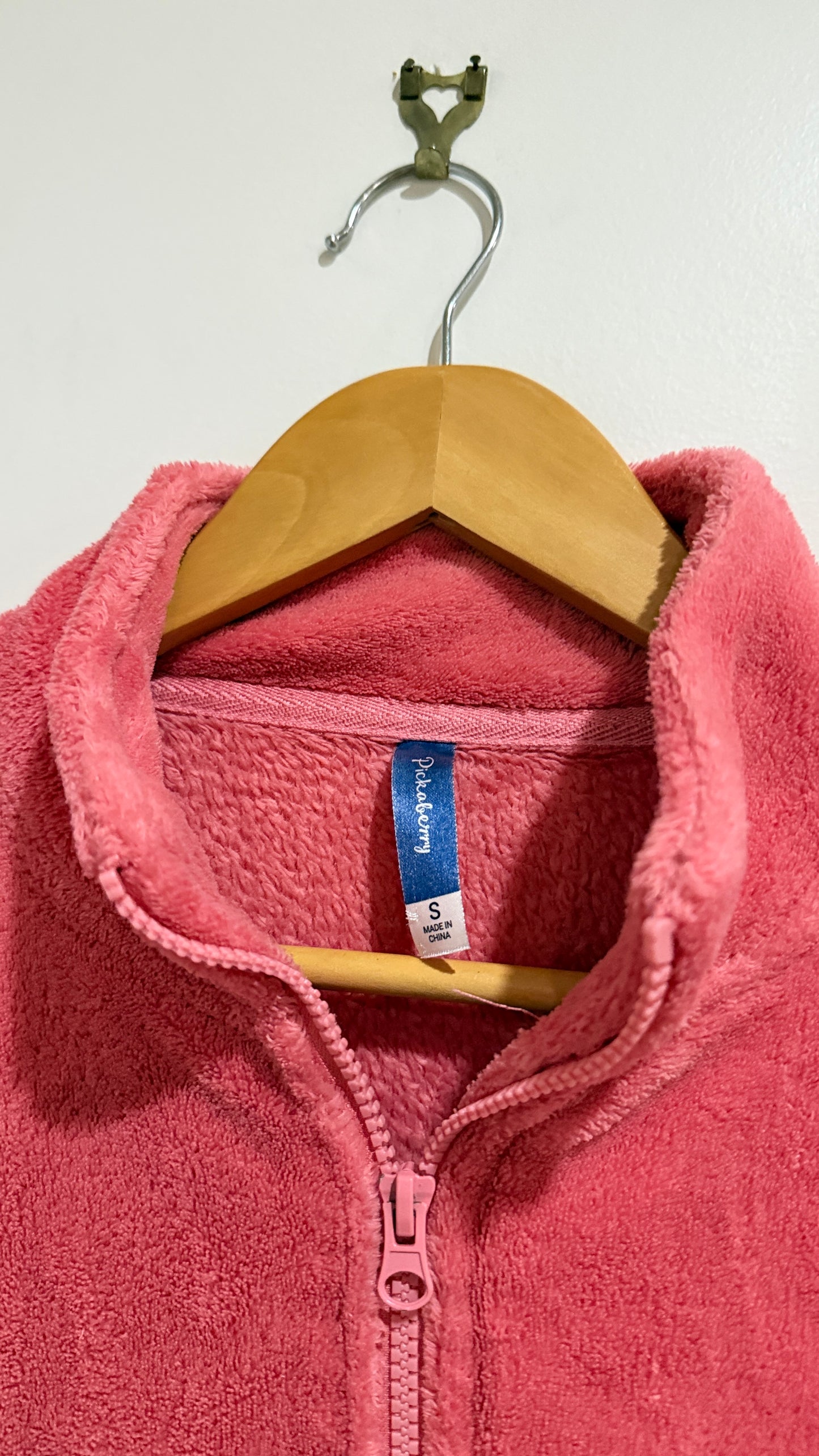 Pickaberry Size S Plush Fleece Zip Jacket