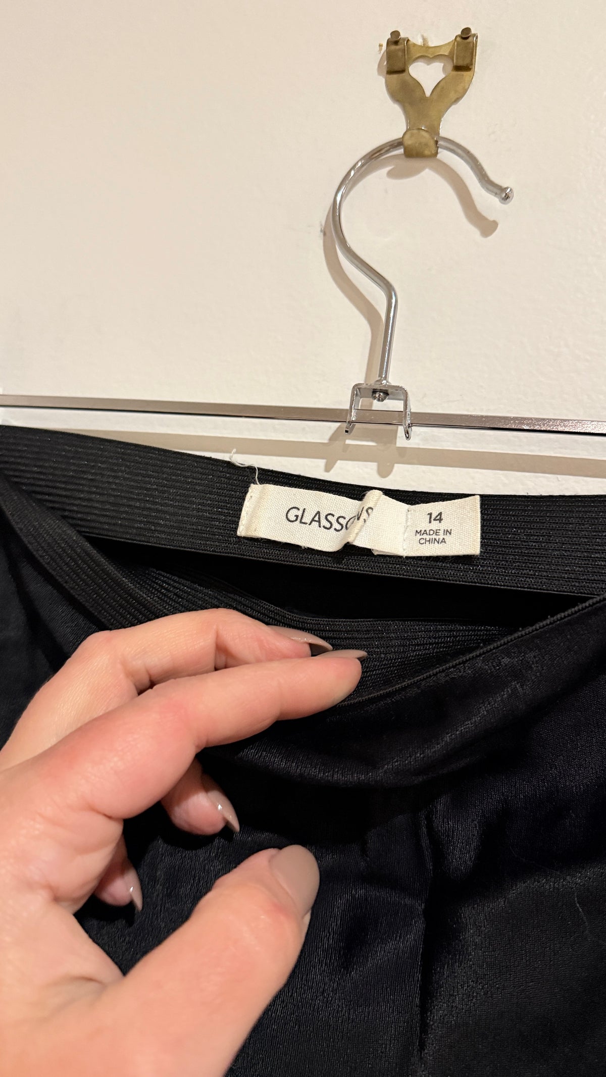 Glassons Size 14 Black Satin Maxi Skirt