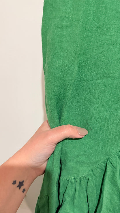 Zara Size XS Green Wrap Tie Ruffle Skirt