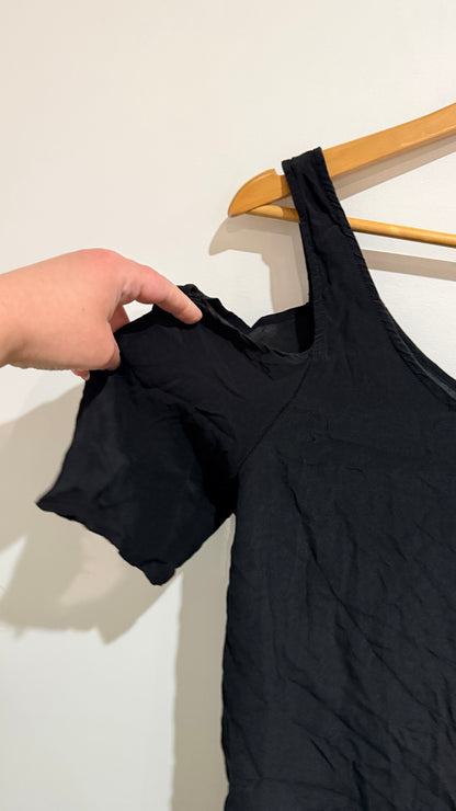 Moochi Size U/Arm to U/Arm 46cm Silk Cold Shoulder Top