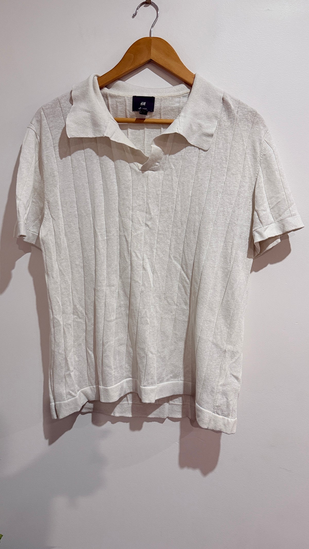 H&M Size EUR 40 Ribbed Knit Polo Shirt