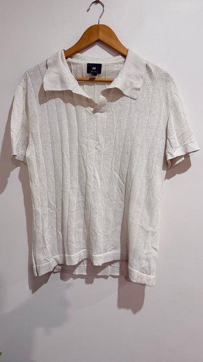 H&M Size EUR 40 Ribbed Knit Polo Shirt