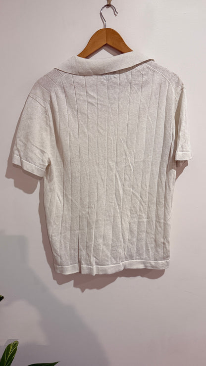 H&M Size EUR 40 Ribbed Knit Polo Shirt