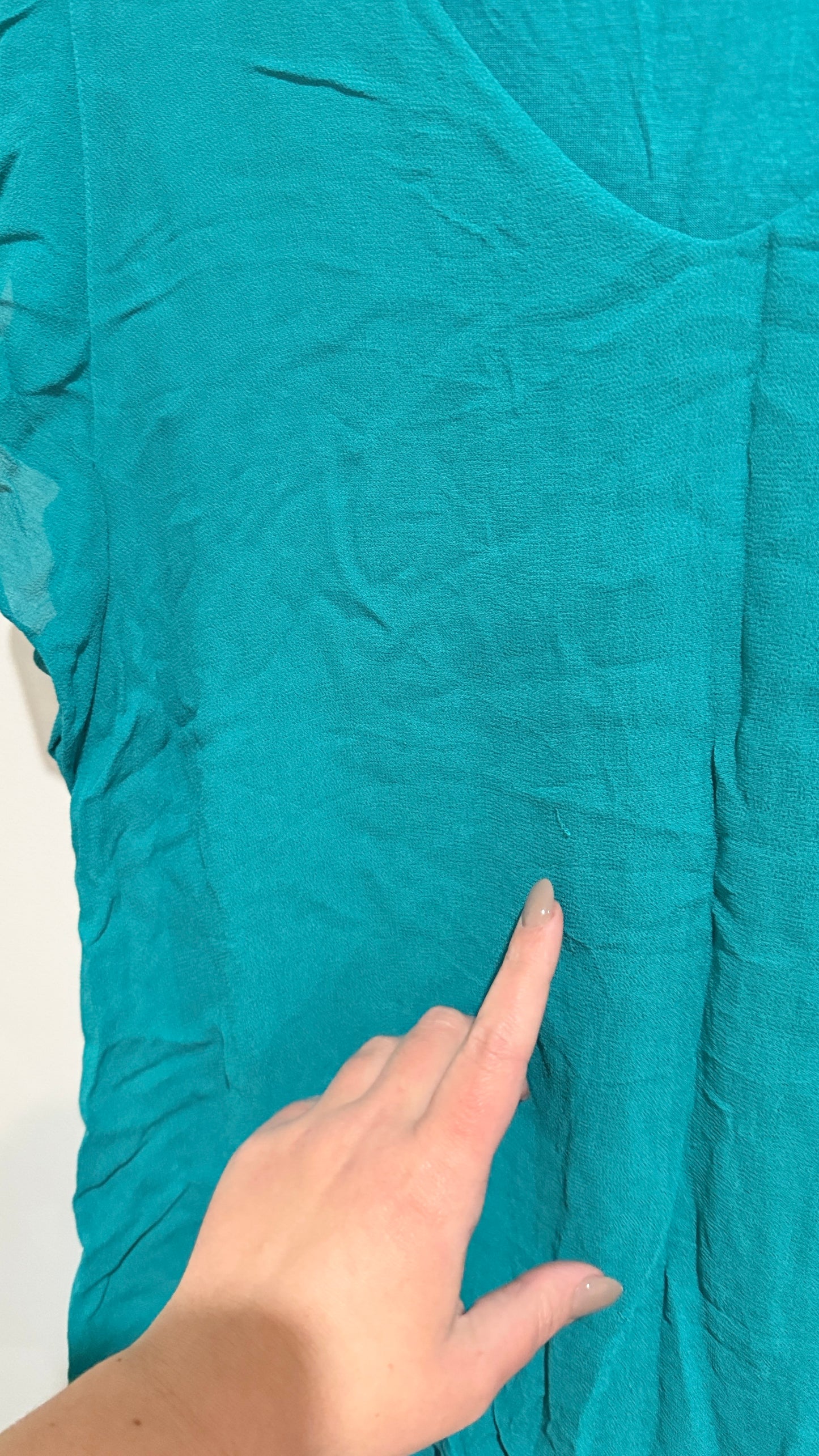 Blueit Teal Flutter Sleeve Top