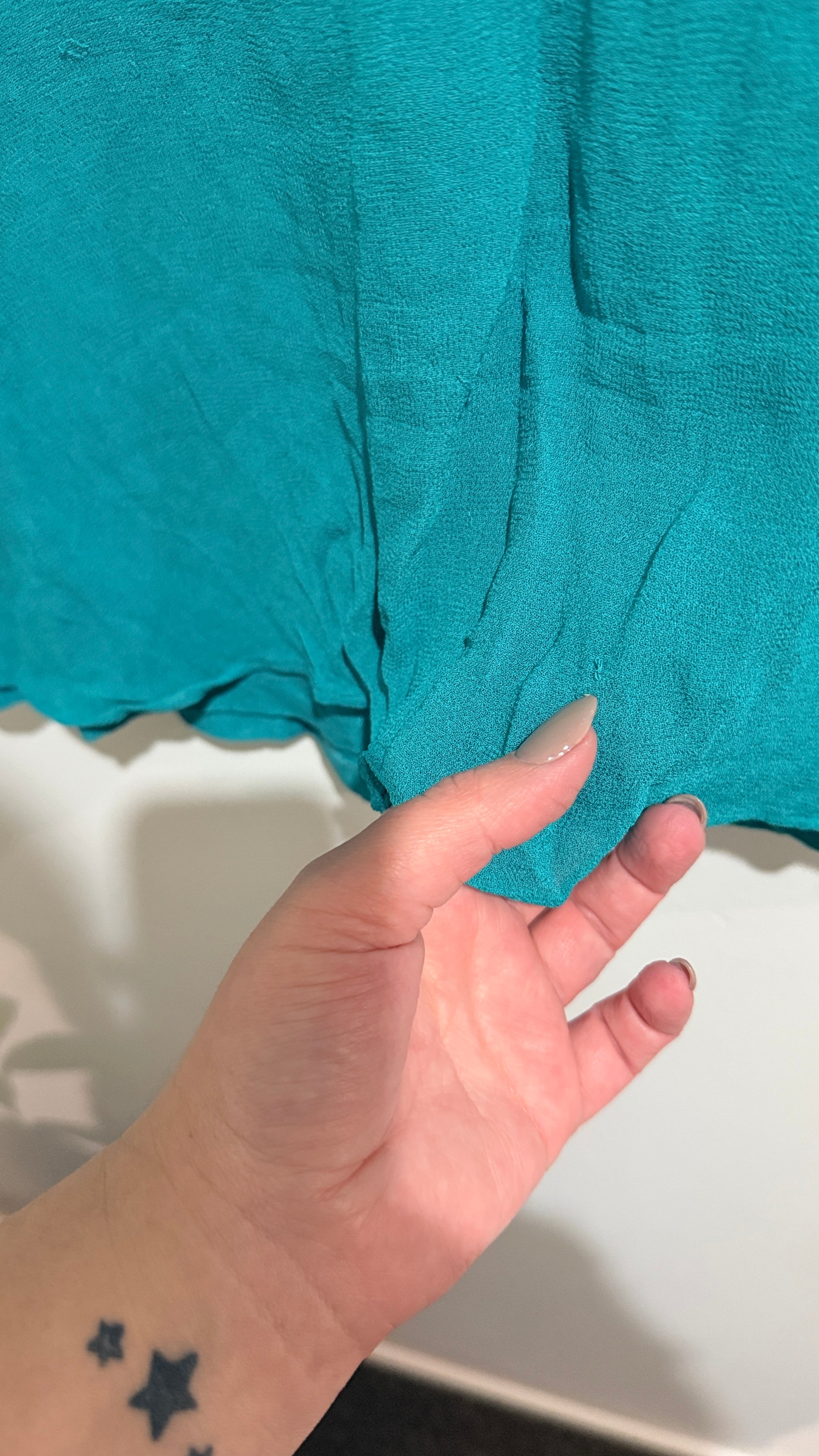 Blueit Teal Flutter Sleeve Top