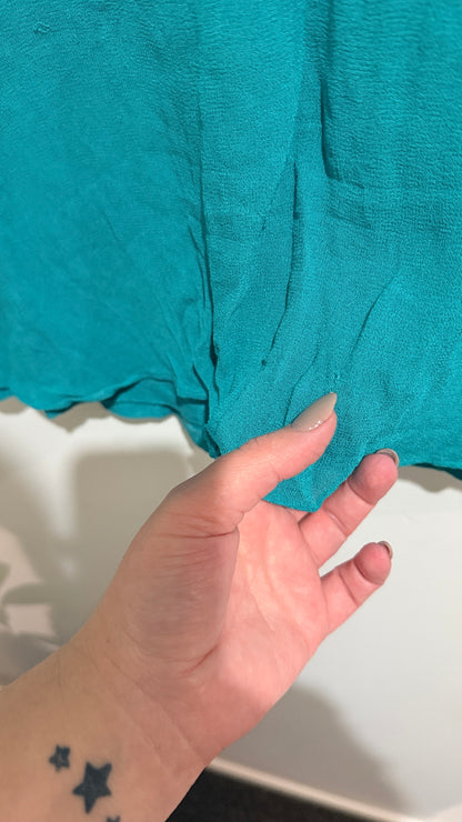Blueit Teal Flutter Sleeve Top