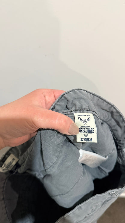 Threadbare Grey Button Fly Chinos - Size 32