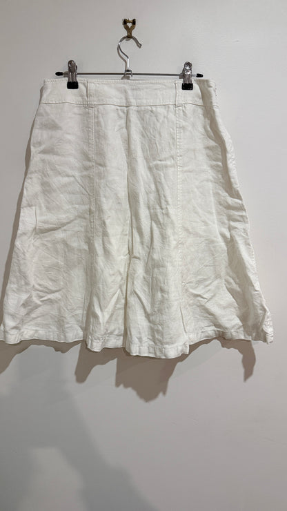 Esprit White Linen Skirt - Size 10