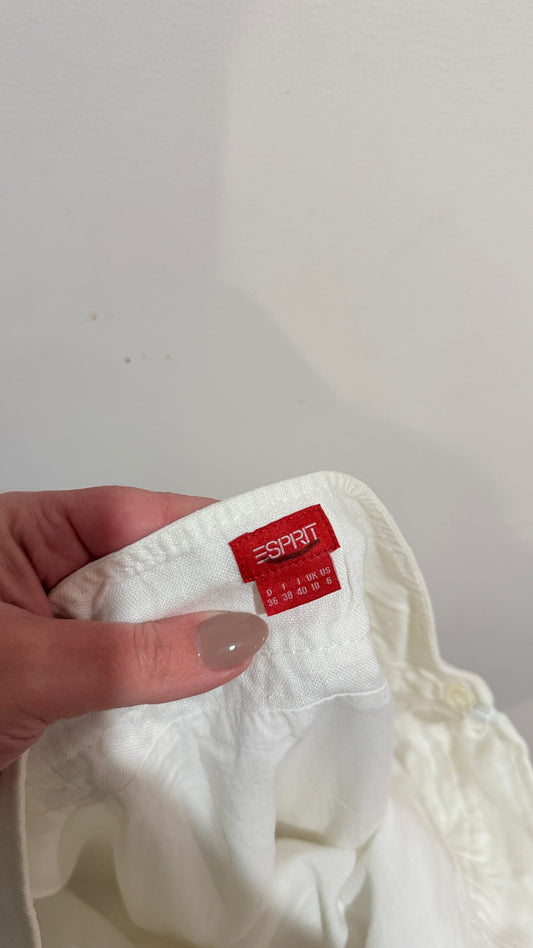 Esprit White Linen Skirt - Size 10