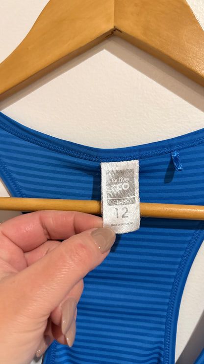 Active&Co Blue Striped Racerback Tank - Size 12