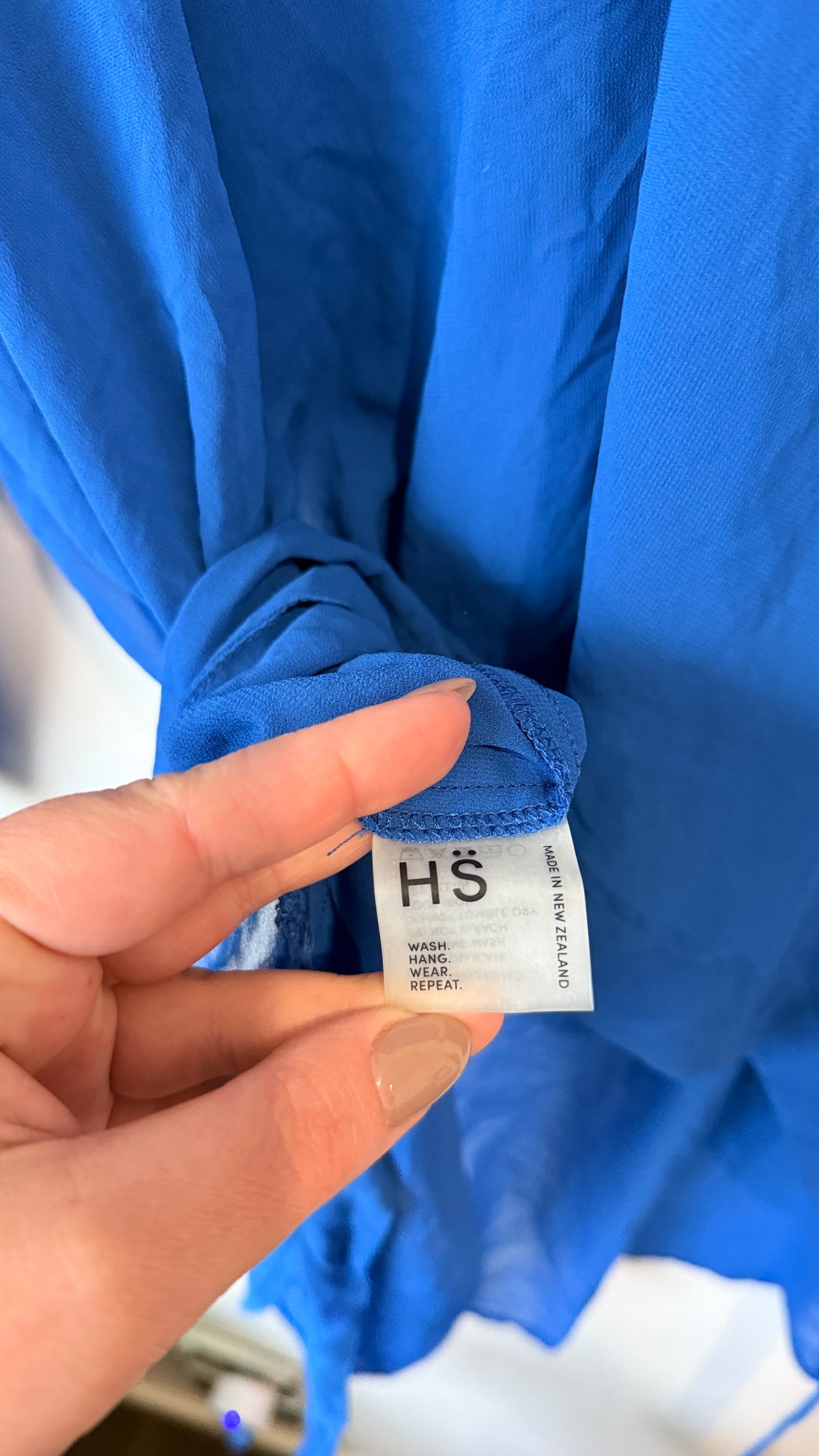 Harrie & Sam Blue Oversized Batwing Top - Size M