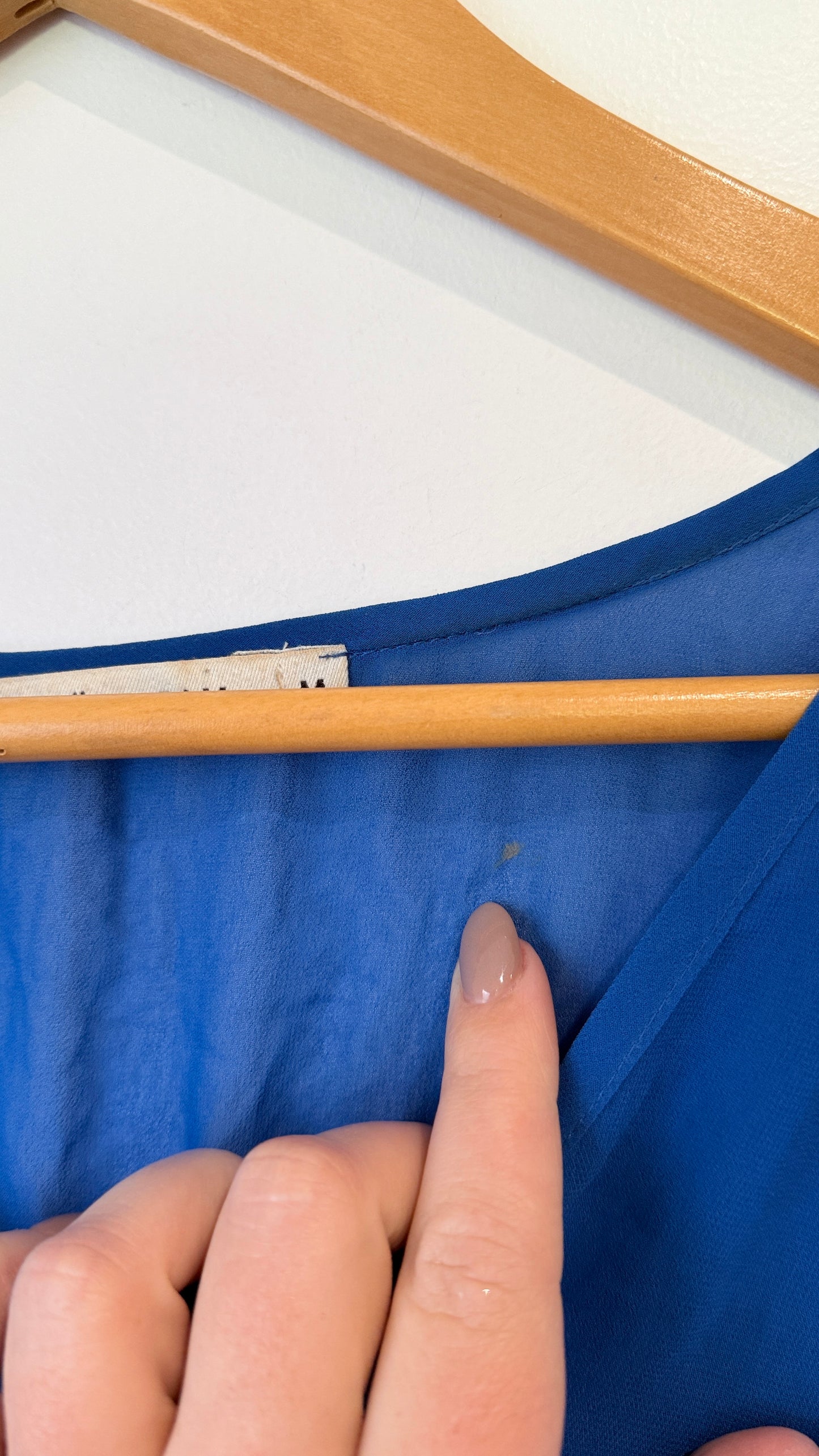 Harrie & Sam Blue Oversized Batwing Top - Size M