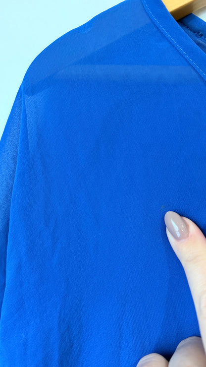 Harrie & Sam Blue Oversized Batwing Top - Size M