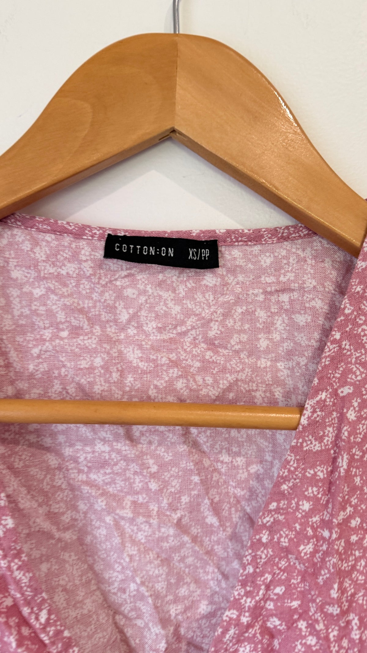 Cotton On Pink Floral Wrap Crop Top - Size XS