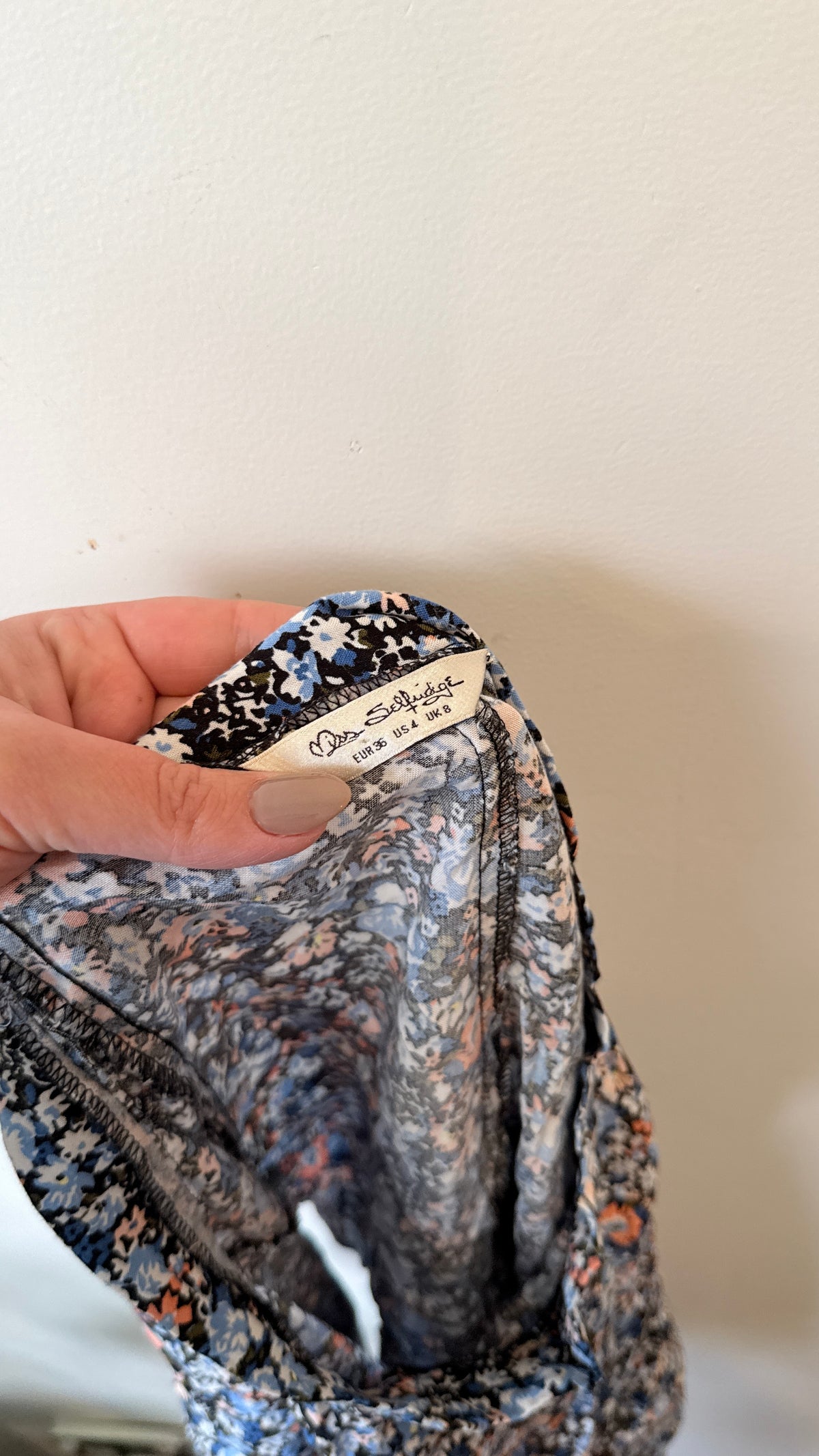 Miss Selfridge Blue Floral Mini Skirt - Size 8