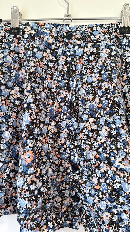 Miss Selfridge Blue Floral Mini Skirt - Size 8