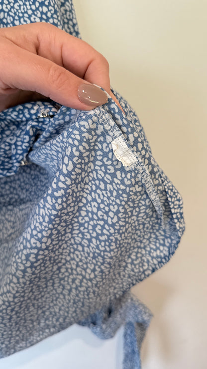 Pagani Blue Animal Print Blouse - Size 10