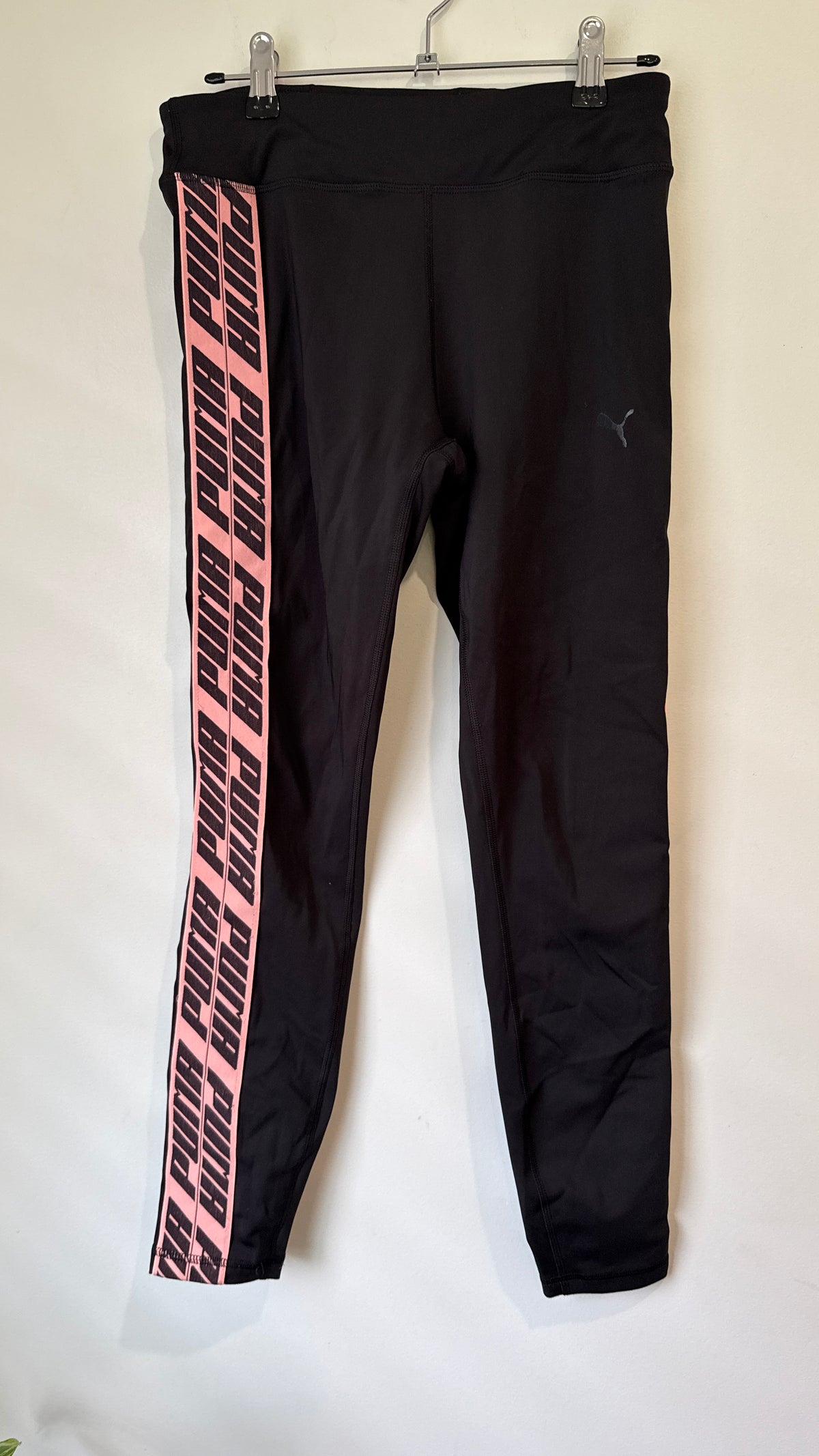 Puma Black Logo Tape Leggings - Size S