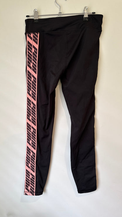 Puma Black Logo Tape Leggings - Size S