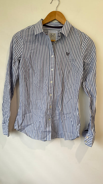 Crew Clothing Co Blue Striped Shirt - Size 6