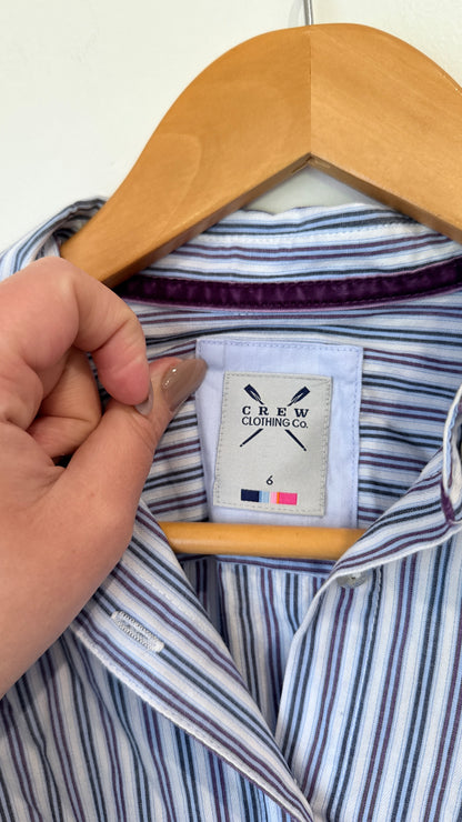 Crew Clothing Co Blue Striped Shirt - Size 6