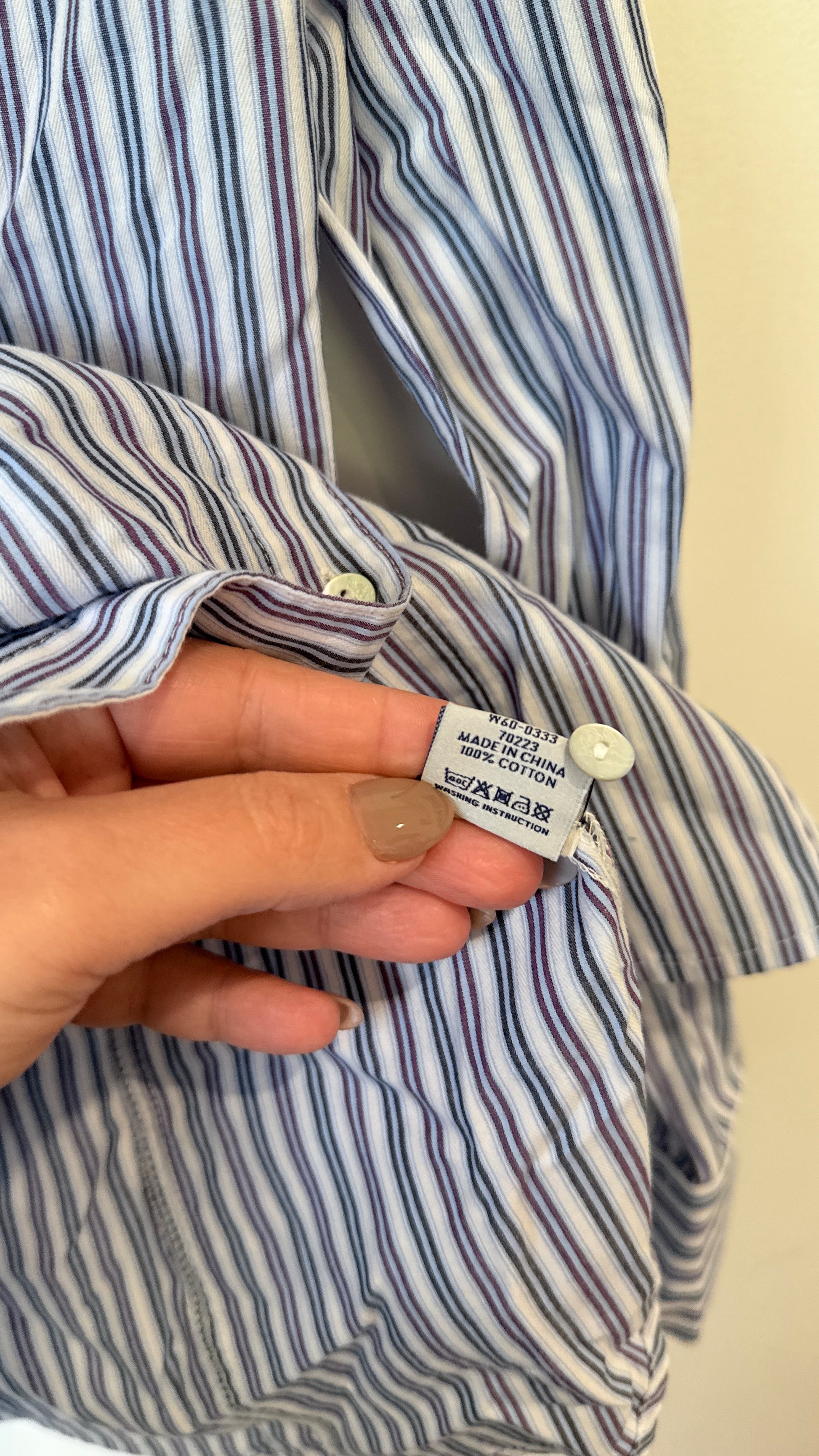 Crew Clothing Co Blue Striped Shirt - Size 6