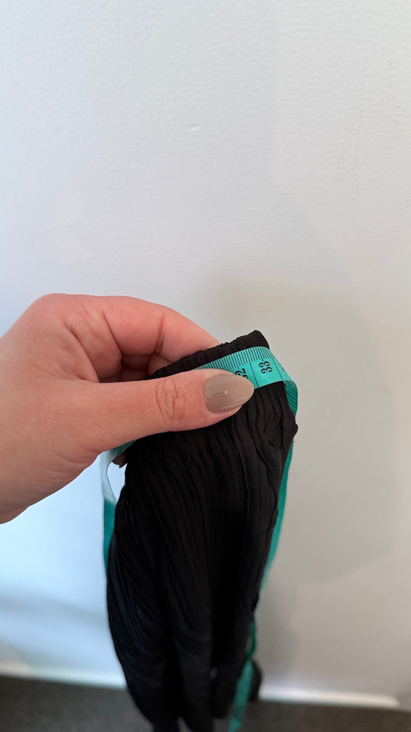 Black Pleated Extreme Drop Crotch Wide Leg Pants - 66cm waist unstretched