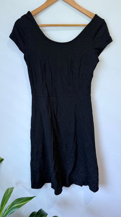Black Scoop Back Skater Dress - 40cm underarm