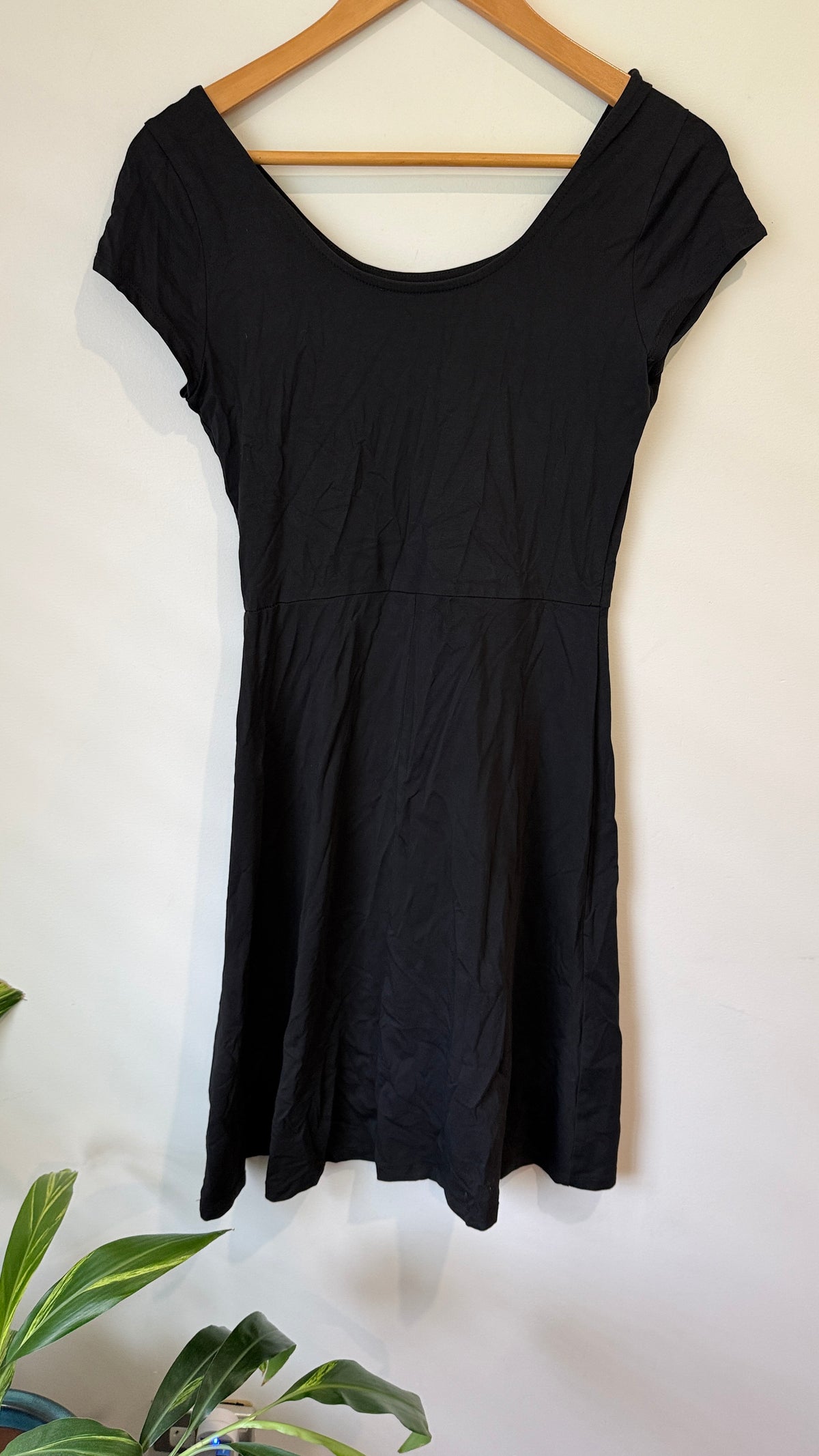 Black Scoop Back Skater Dress - 40cm underarm
