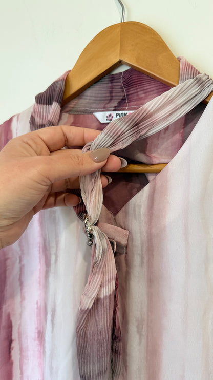 Pink Niine Watercolour Short Sleeve Shirt - Size 2XL