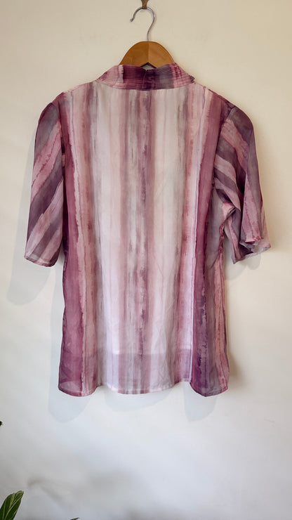 Pink Niine Watercolour Short Sleeve Shirt - Size 2XL