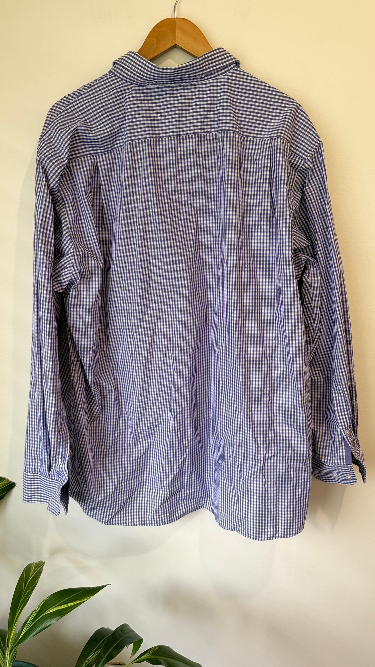AP Business Blue Gingham Shirt - Size 4XL