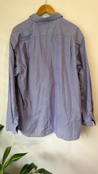 AP Business Blue Gingham Shirt - Size 4XL
