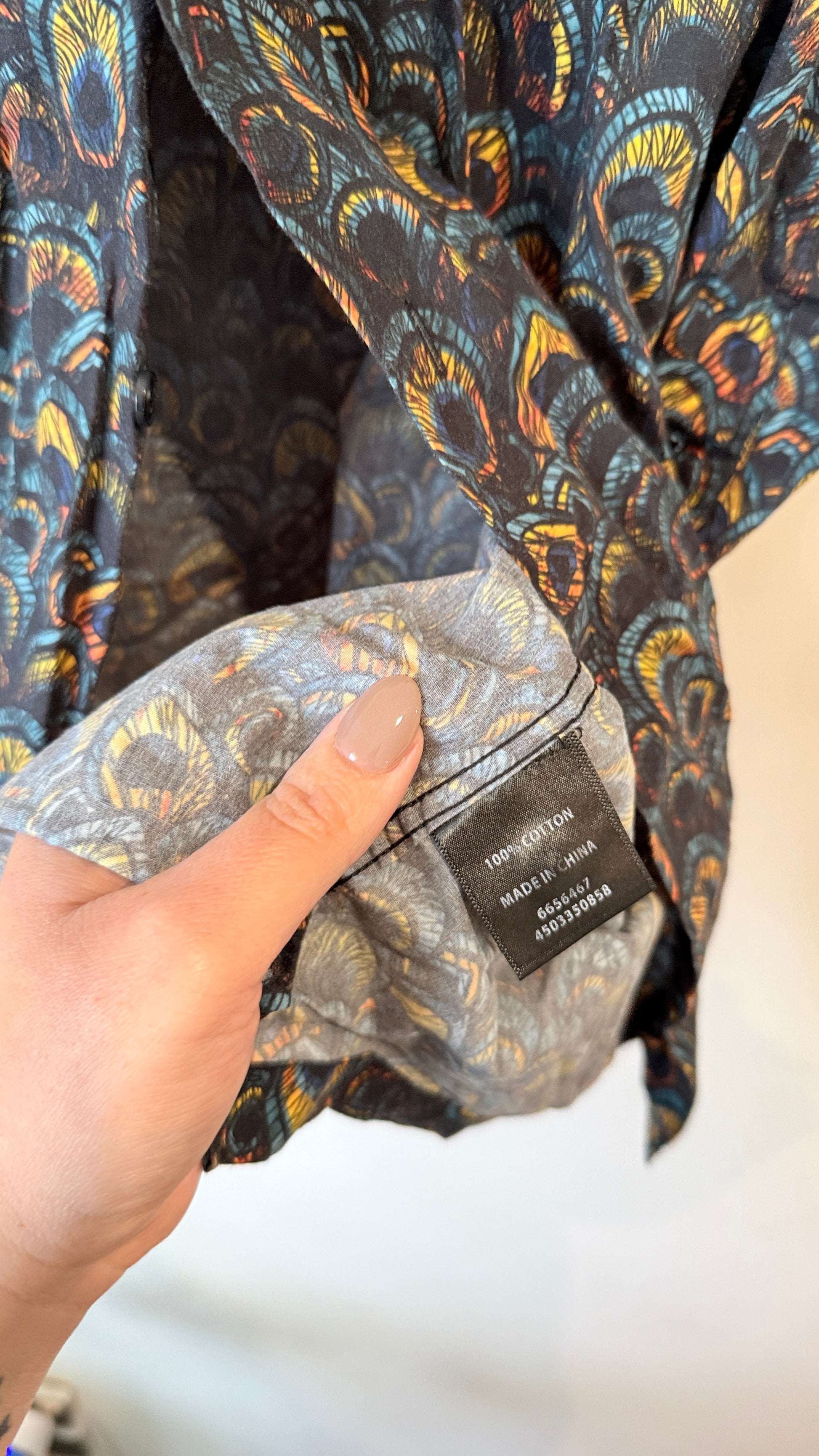 Gasoline Dark Paisley Print Short Sleeve Shirt - Size L